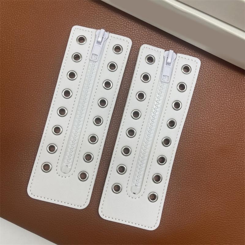 PU Leather Zippered Shoelace Inserts Waterproof Leather Zippered Shoelace Easy Installation for Hiking Boot Enhancement