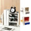 Adjustable Side Hook Board Pen Organizer with Retractable Bookends And Pegboard, Multi-Functional Angled Makeup Desk Holder Brush Holder, Compact