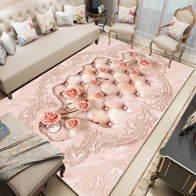 Pink Luxury Soft Carpets for Living Room Large Area Rugs Non-slip Easy Washable Floor Mat Bedroom Decor