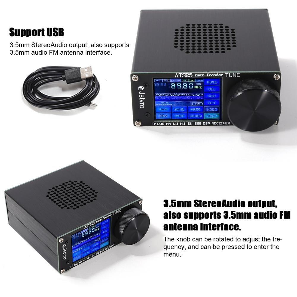 2.4-inch Touched Screen Radio Receiver Full Band Radio Receiver Decoding Function WiFi Function