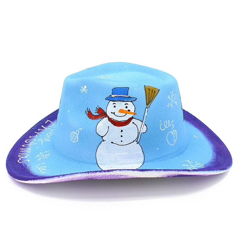 Colorful Skull Pattern Cowboy Hat for Halloween & Christmas Masquerade