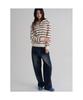 8SECONDS Striped Half-Zip Ivory