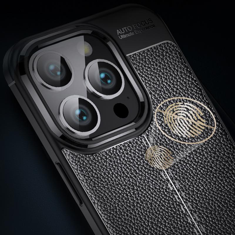 For iPhone 16 Pro Case Litchi Texture Shockproof TPU Phone Cover