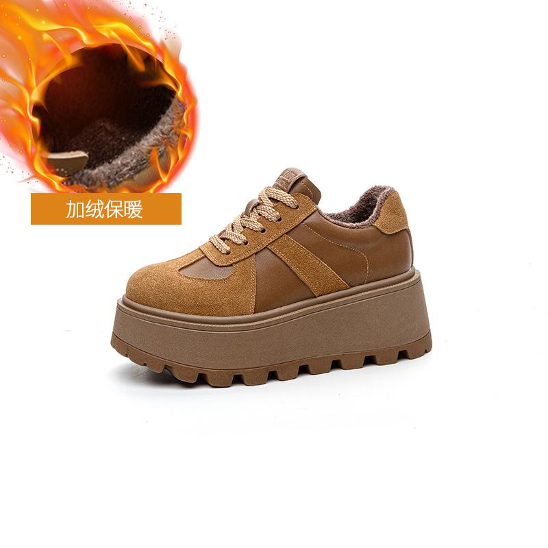 

Dexun обувь платформа внутренняя высота увеличение женская 2025 новая матовая кожа ретро повседневная мода спортивные кеды женская студенческая обувь 40