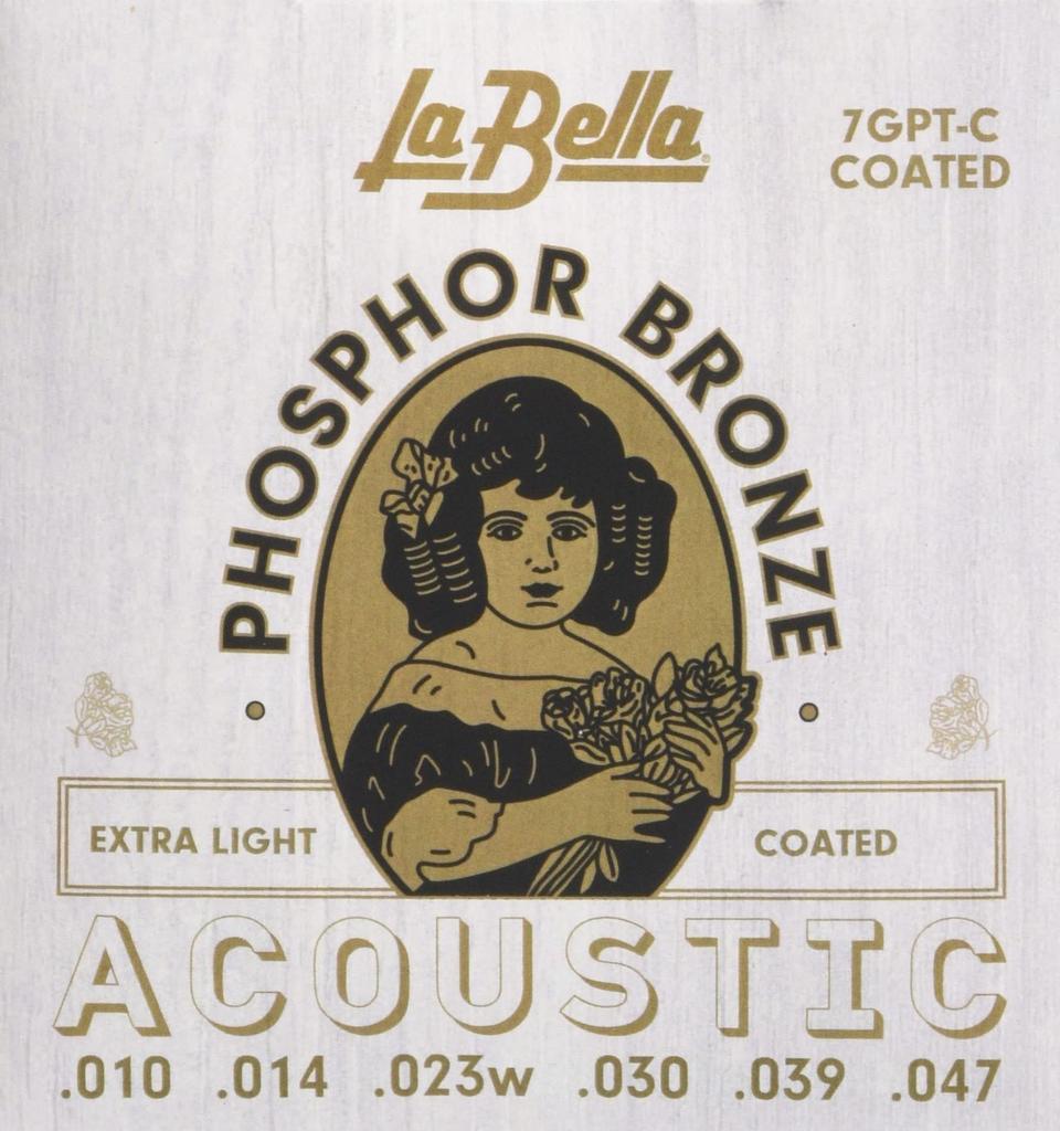 La Bella Acoustic Strings Coated Extra Light Tension 7GPT-C