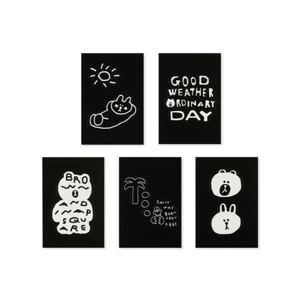 

Набор черных наклеек Line Friends or Peace Square Square