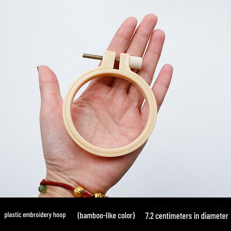 Bamboo-Style Plastic Embroidery Hoop: Handmade DIY Round Frame & Stand