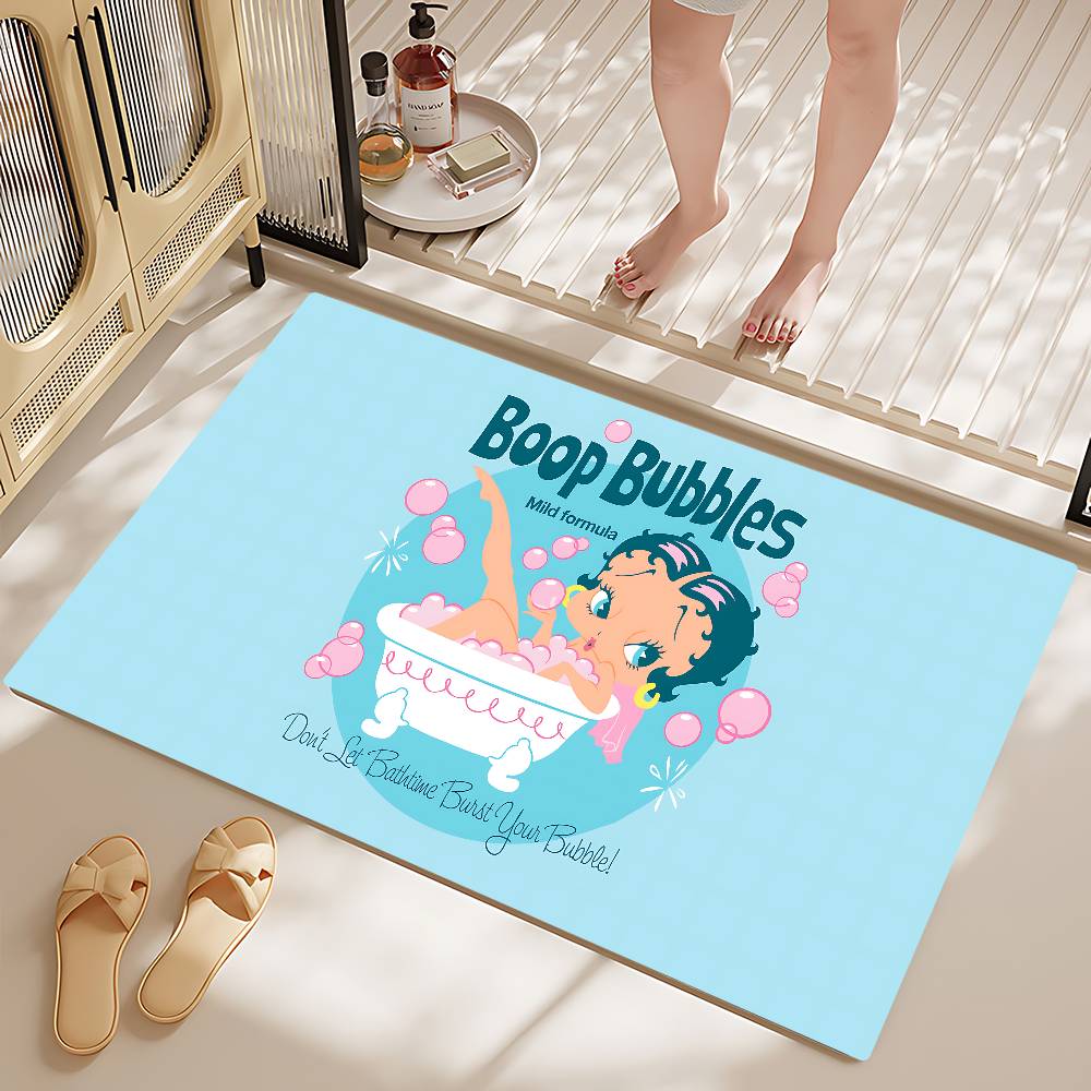 

Cute B-Betty Boop Bathroom Mat Retro Multiple Choice Living Room Kitchen Rug Non-Slip Bedside Mats 40x60 cm