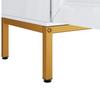 Sideboard, High-Gloss Storage Unit, Gold Handles and Legs, with Shelves. 140×80×40cm