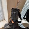 Multifunctional Personality Niche Design Creative Denim Mobile Phone Bag Shoulder Messenger Bag Foreign Style Versatile Water Cup Bag Women