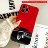 2DFlat Classic car design, bold red background. All inclusive film hard iPhone case, compatible with iPhone 18 Pro Max 17 16 15 14 13 12 11