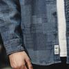 Spring and Autumn New Men's Long-sleeved Plaid Denim Loose Casual Shirt Jacket