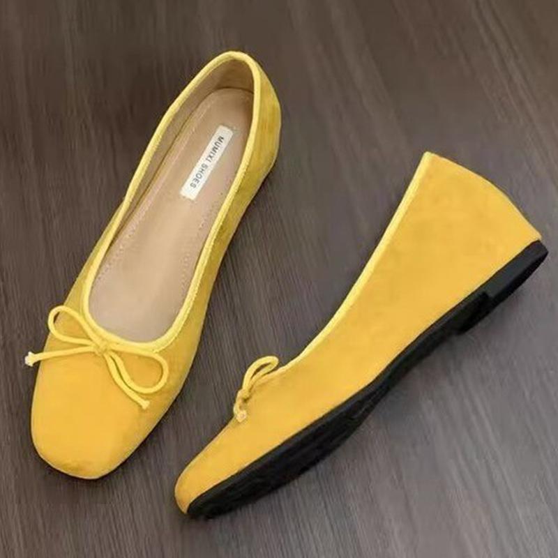 

Fashion Spring Flats Women Loafers Shoes Shallow Bow Casual Sandals Fashion Lolita Dress Woman Shoes 2025 Trend Walking Female Zapatos 40 жёлтый