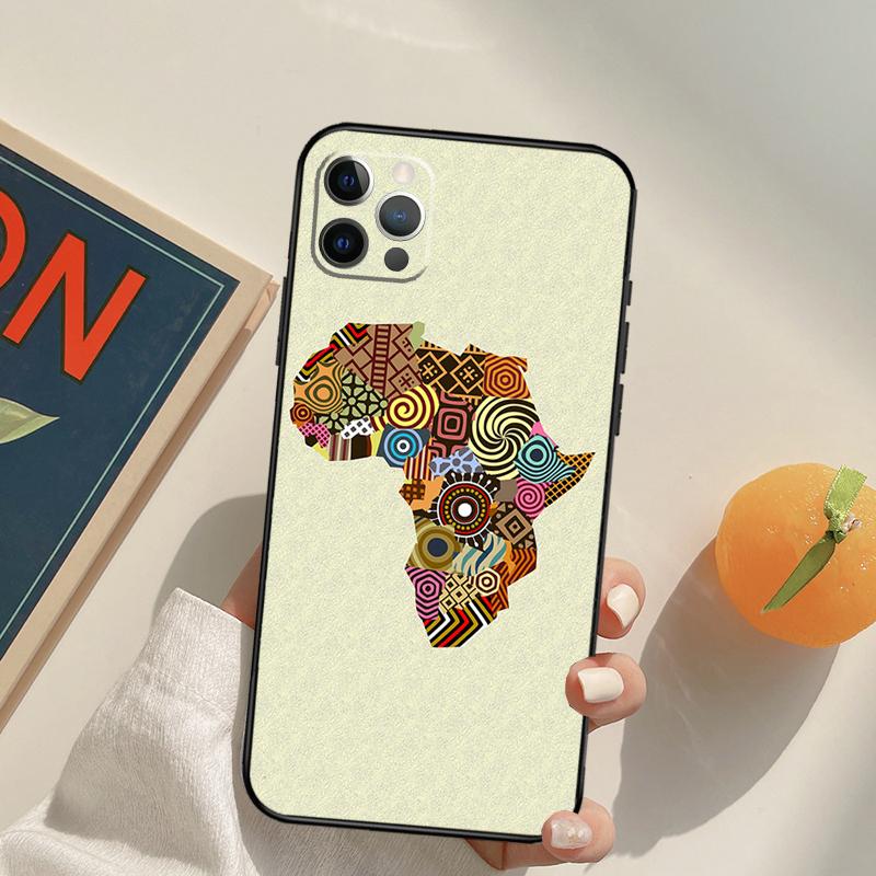 Africa Map Geogra Funda Case For iPhone 16 Pro Max 15 14 11 12 13 Pro Max Mini XR 16e 16 15 Plus Phone Cover