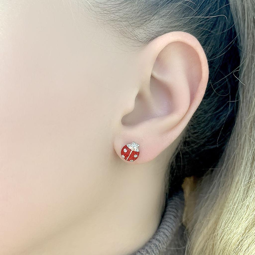 Silberohrringe mit Emaille, Zirkonia (2081036)