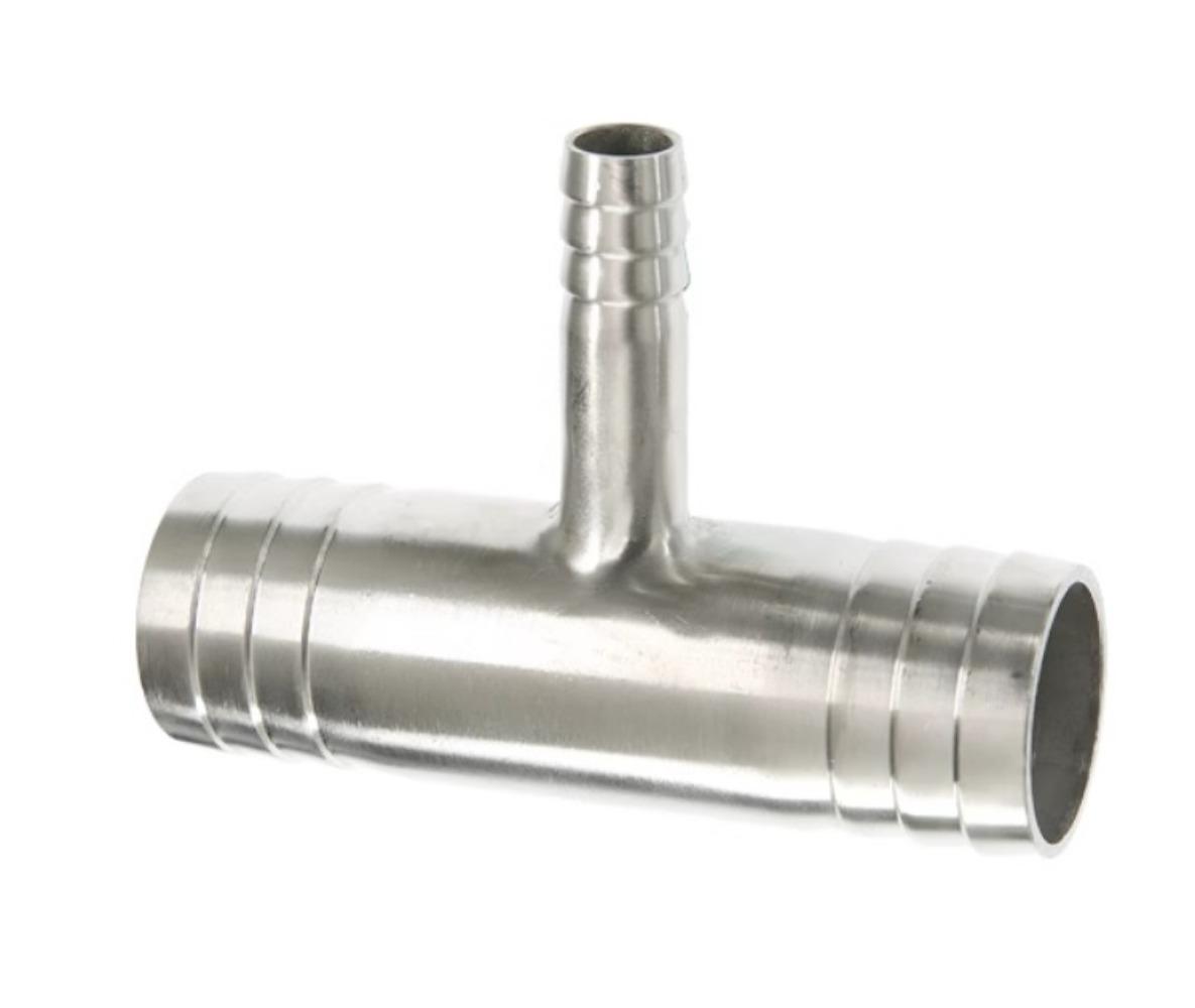 

6 8 10 12 14 16 19 20 25 32 38-51mm Hose Barb Reducer Tee 3 Ways Splitter 304 Stainless Steel Hosetail Connector Coupler Fitting 10-6-10mm