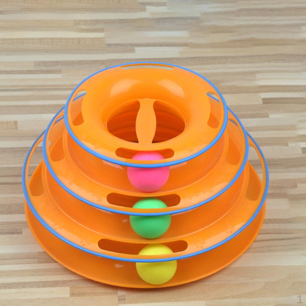

Cats Toy Ball Tower Track Interactive Toys 3 Level for Kitten Chase Exercise Game