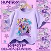 Kpop Demon Hunters T-shirt for Kids, Short Sleeve T-shirt for Girls, Saja T-shirt , Kpop Demon Hunters T-shirt, Family Clothing