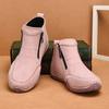 TUINANLE Women High Tops Shoes Spring Zipper Casual Anti Slip Flat Sneakers Girl's Ankle Boots Pink Ladies Shoes