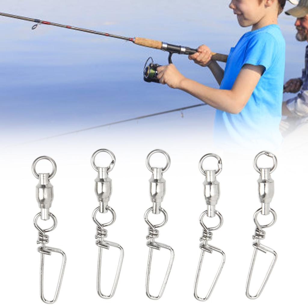 50Pcs High Strength Fishing Snap Swivels Stainless Steel B Type Ball Bearing Swivels for Saltwater F