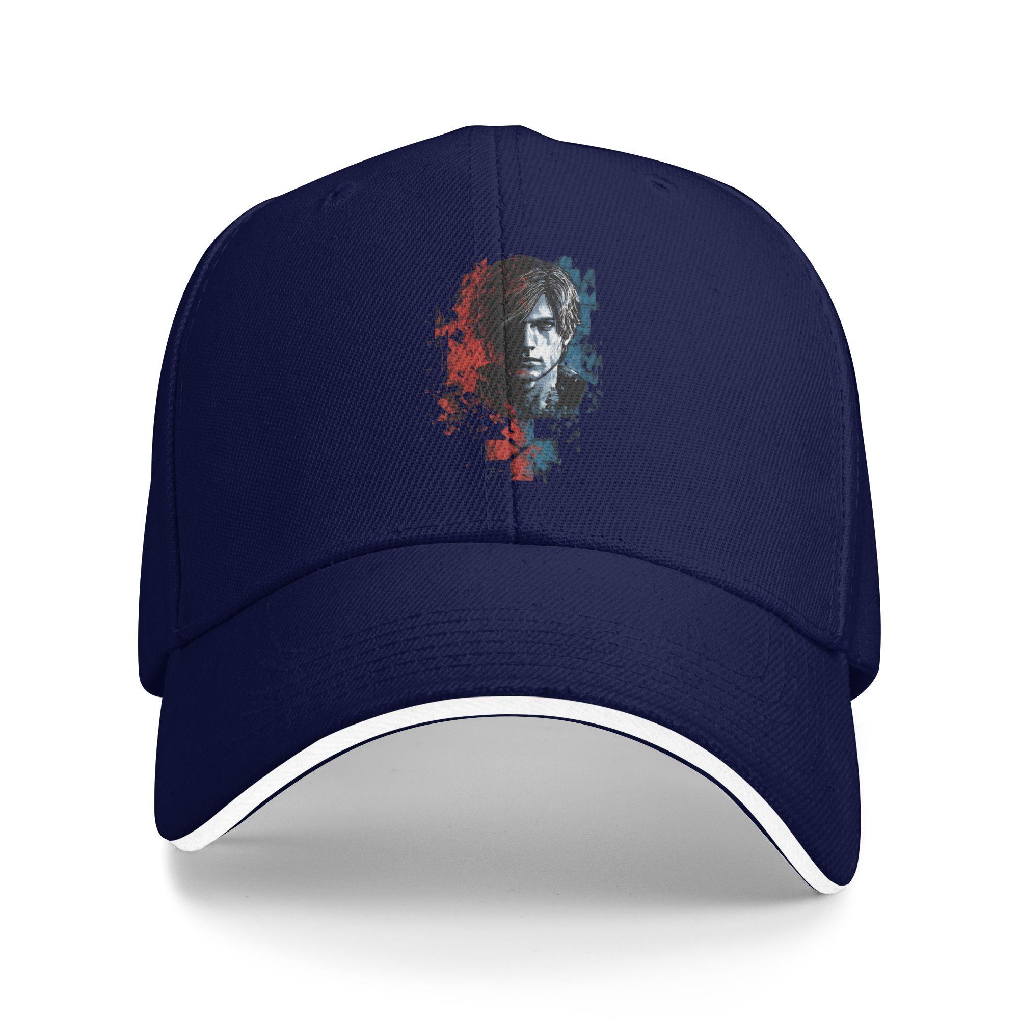 

Leon S Kennedy Residents Evils 4 Remake Baseball Cap Running Hippie Wholesale Trucker Hat Men Adult Fashion Print Baseball Caps As Picture темно-синього кольору