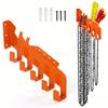 Orange Metal Chain Saw Storage Rack Wall Mounted Duty Shelf For Garage Workshop Tool Organizer Power Equipment