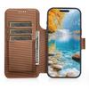 2 in 1 Detachable Flip Cards Solt Cards Solt Magnetic Leather Case for iPhone 17 Pro max 16 15 14 Shockproof For Magsafe Cover