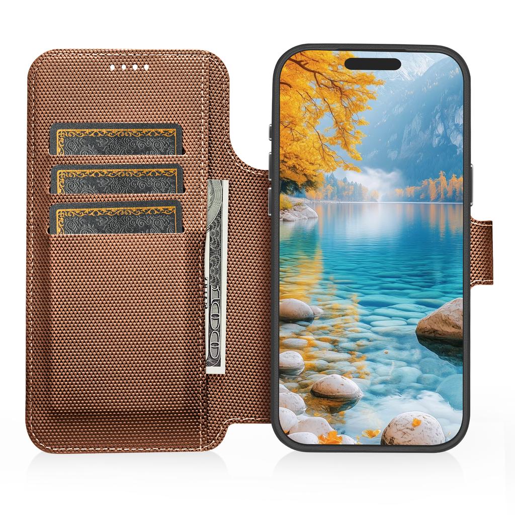 2 in 1 Detachable Flip Cards Solt Cards Solt Magnetic Leather Case for iPhone 17 Pro max 16 15 14 Shockproof For Magsafe Cover