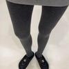 1326 Ribbed 3D Kim Na-young Cha Jung-won Fashion Gray Cotton Tights Stockings