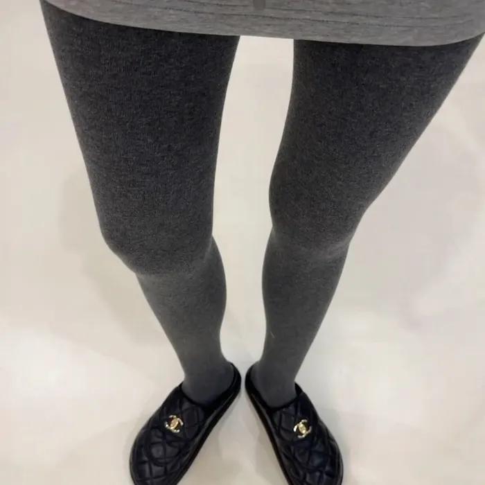 1326 Ribbed 3D Kim Na-young Cha Jung-won Fashion Gray Cotton Tights Stockings