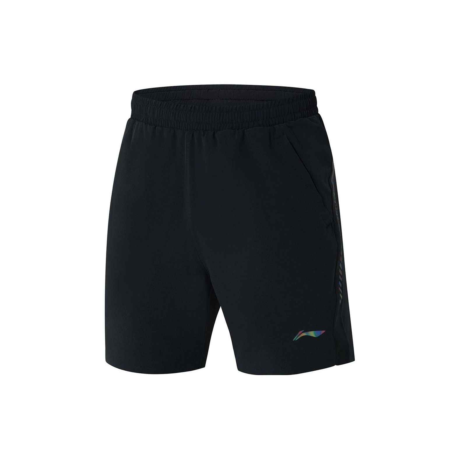 

Шорты мужские Li Ning для бадминтона, с принтом логотипа серии, эластичной талией, прямыми штанинами, черные AAPS043-2 L