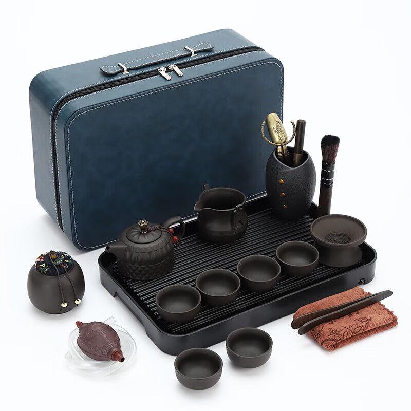 Portable Zisha Ceramic Kung Fu Tea Set