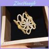 Elegant Floral Design Copper Ring With Cubic Zirconia For Female Dress Accessories