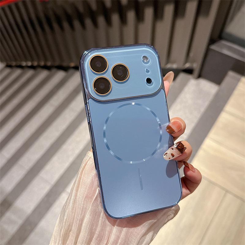 Compatible with iPhone 17 Pro Max, Electroplated AG Matte Fine Ring Magnetic Suction, Drop-proof Apple 13/16 Pro Phone Case.