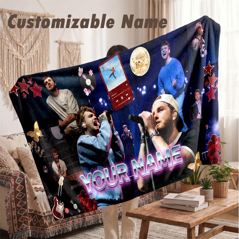 Custom Name Flannel Blanket,Alex Warren Lightweight Warm Bed Blanket For Couch & Holiday Gift