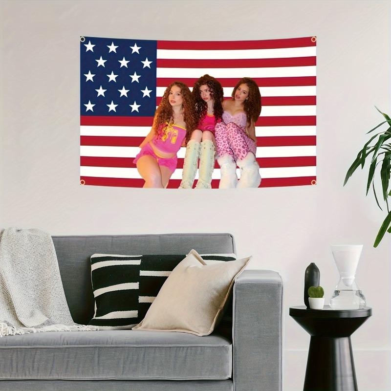 Patriotic American Flag Tapestry Carlogras Sisters Indoor Outdoor EasyHang Classic Room Decor