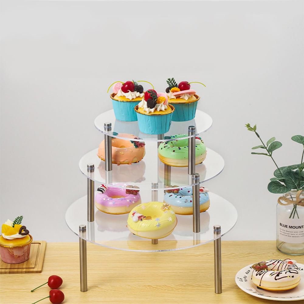 Acrylic Cake Stand Round Food Display Stand Cake Transparent Macaron Rack DIY Dessert Table Cake Pastry Party Display Tools