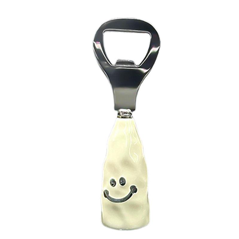 Smiley Face Bottle Opener Stainless Steel Plastic Stand-Up Beer Opener