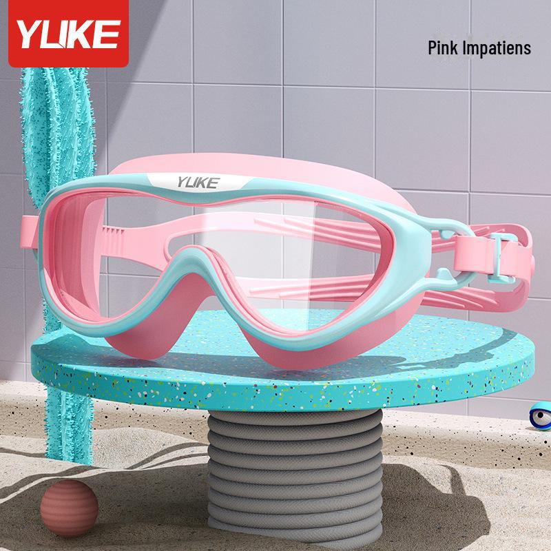Ekte Yuke Tegneserie PU Vanntett Barnesvømmehette og Svømmebriller med Ørebeskyttelse