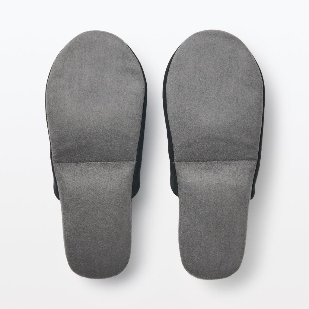 MUJI Washable Portable Size L Slippers, Large, 44427538, Black,