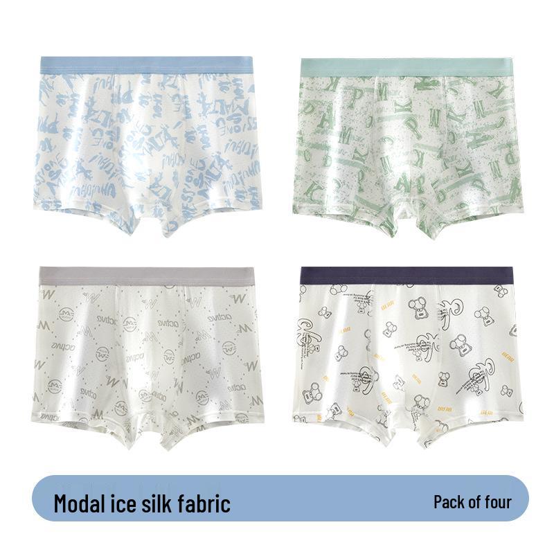 

Подростковое модное граффити антибактериальное ледяное шелковое нижнее белье для мальчиков 6XL (180) 134-153 lbs