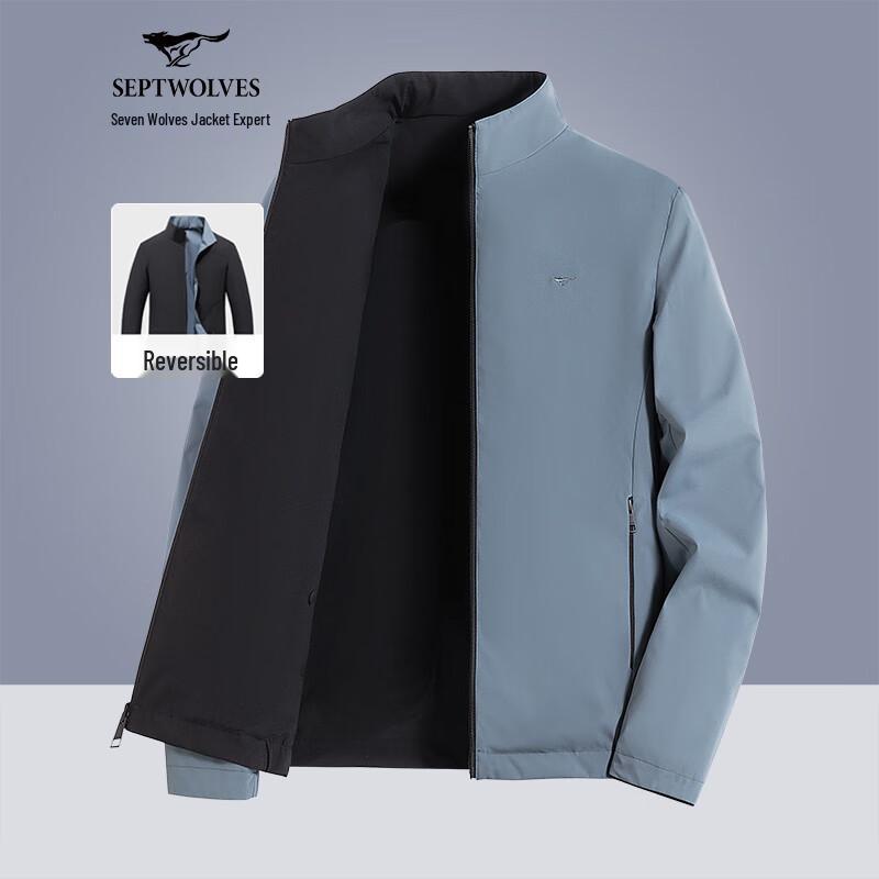 Qipilong Men's Reversible Water-Resistant Casual Jacket