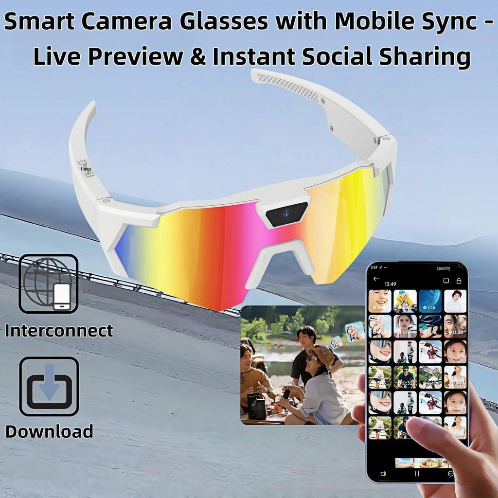WiFi Smart Sunglasses with HD Camera for Video Recording & Photo Capture