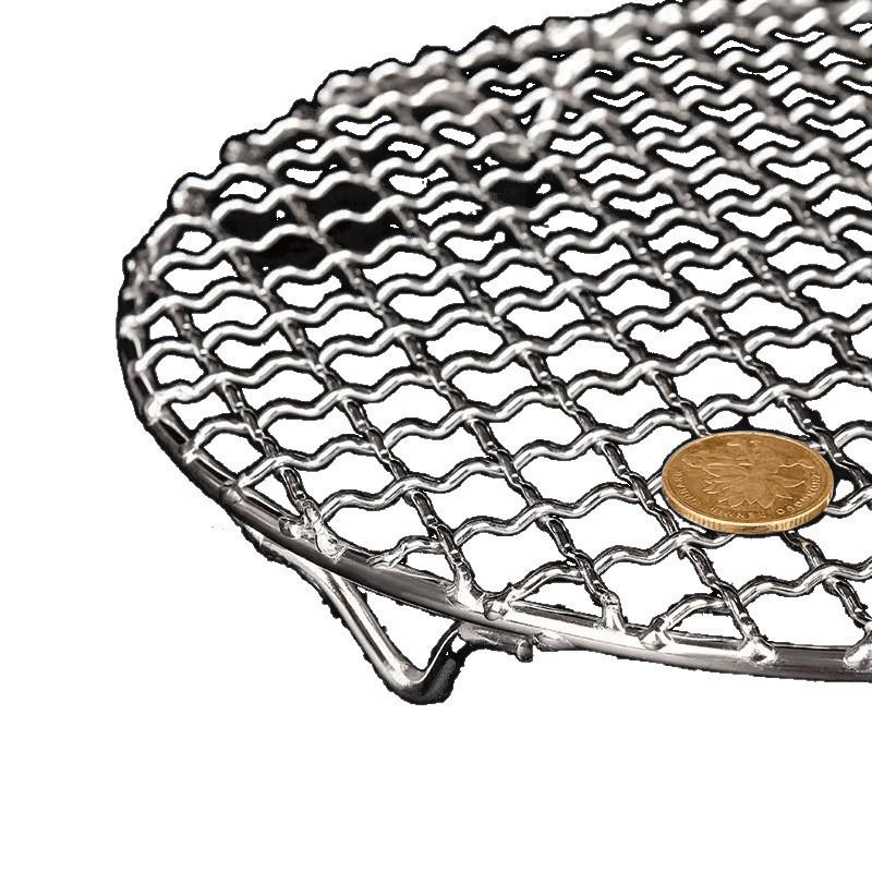 304 Stainless Steel BBQ Grill Net with Legs - Round and Square Options for Electric Stoves, Fire Pits, Roasting, Oil Draining, and Drying.