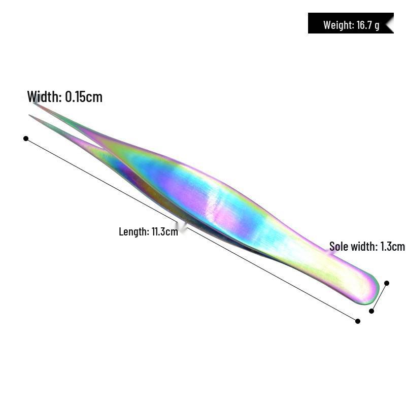 Multicolored Stainless Steel Pointed Eyebrow Tweezers - Beauty Tools for Precision Makeup and Trimming