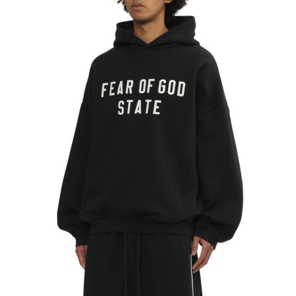 Fear of GodEssentials Logo Letter Hooded Trendy Versatile Sweatshirt Men Black ESSSW256210MP