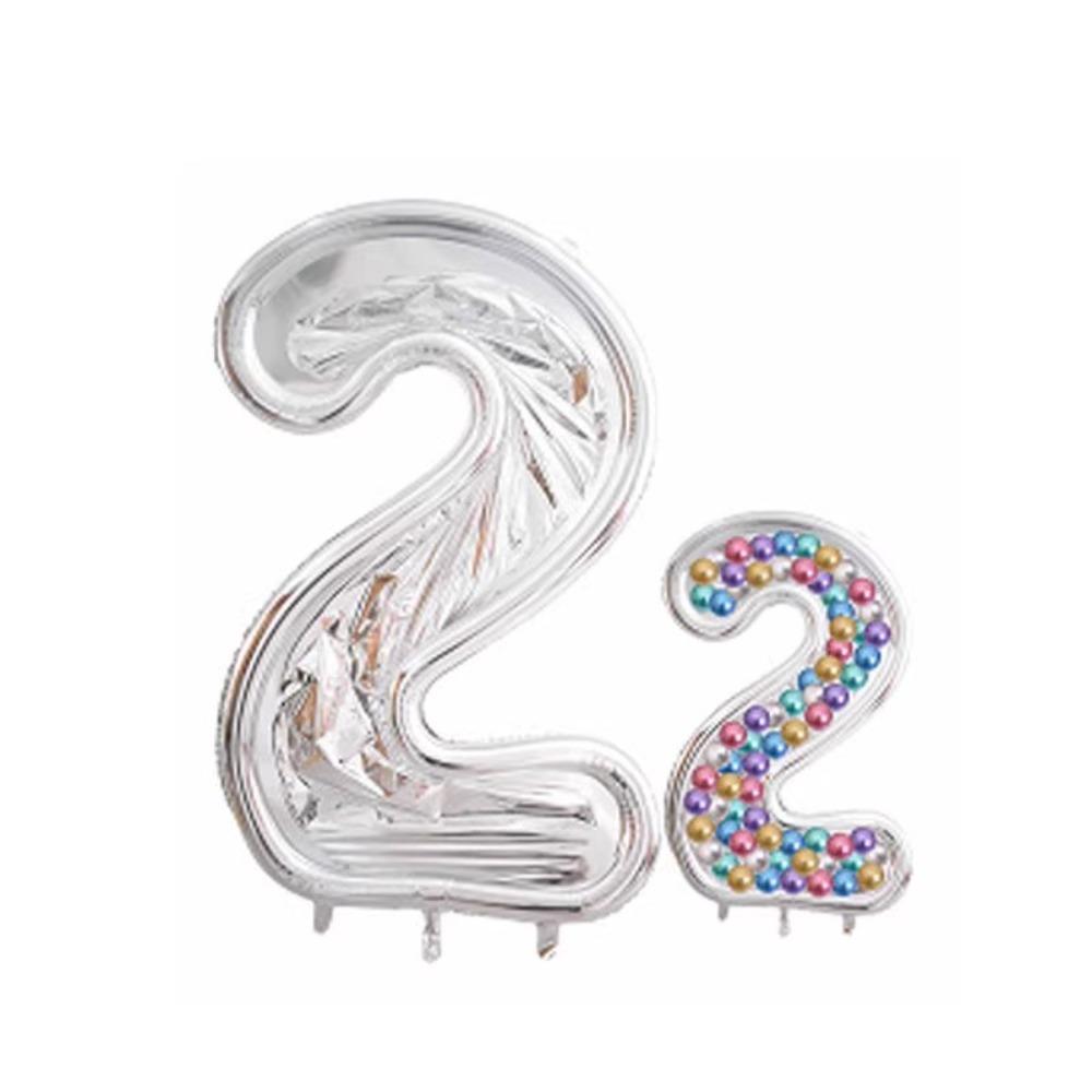 Aluminum Film Number Balloon Stand 0-9 Number Foil Number Balloon  Wedding Decor