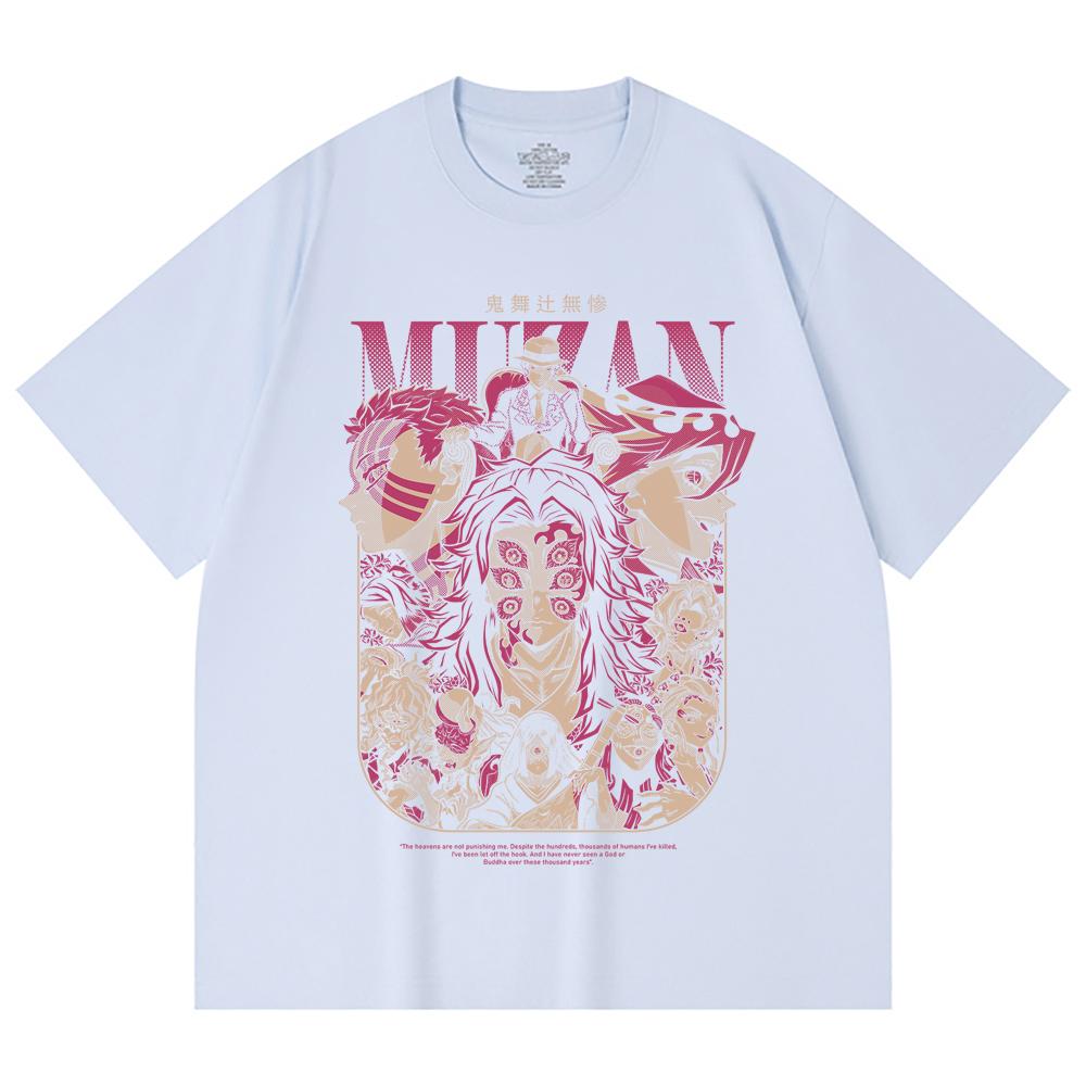 230 g/m² 100% Baumwolle Demon Slayer V21 Dämonen Print Unisex Schweres Baumwoll-T-Shirt