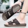 Fashion Summer Men Women's Flip Flops Outdoor Anti-slip Fashionable Retro Buckle Thick Bottom Sandals Beach Shoes Slip-On PVC Material