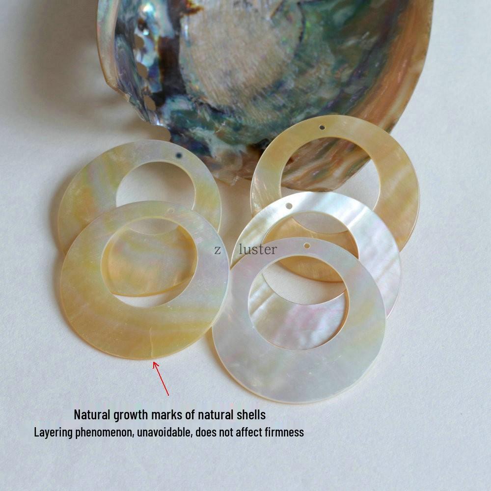 Natural White & Yellow Mother of Pearl Round Pendant Shell for DIY Earring/Necklace (30-35-45mm)